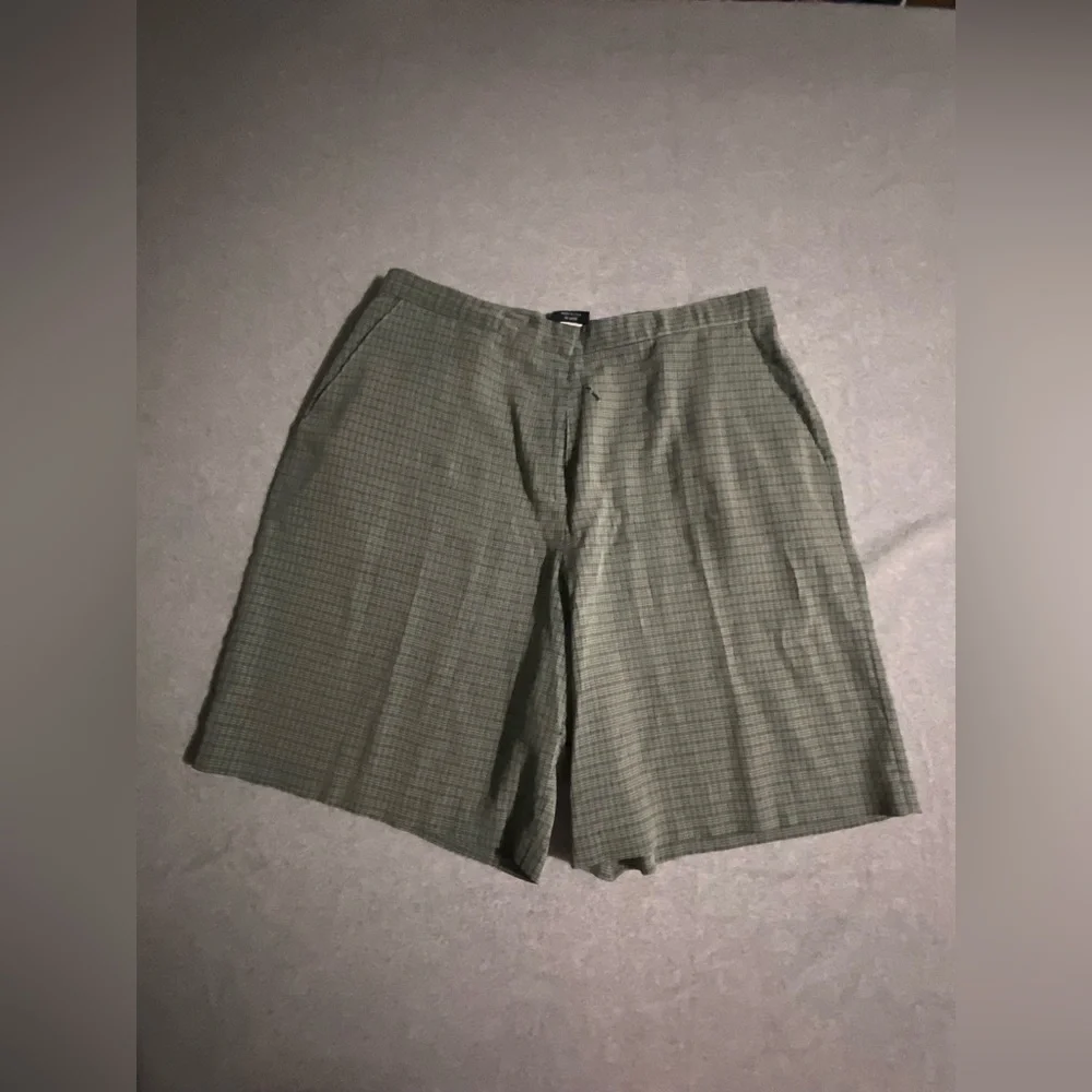 Lily's Beverly Hills Vintage Plaid Shorts Size 14 Green Repair Needed Distressed